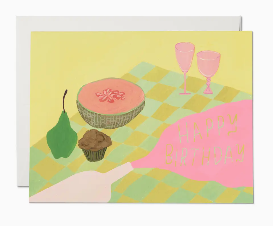 Spilled Wine Birthday Greeting Card