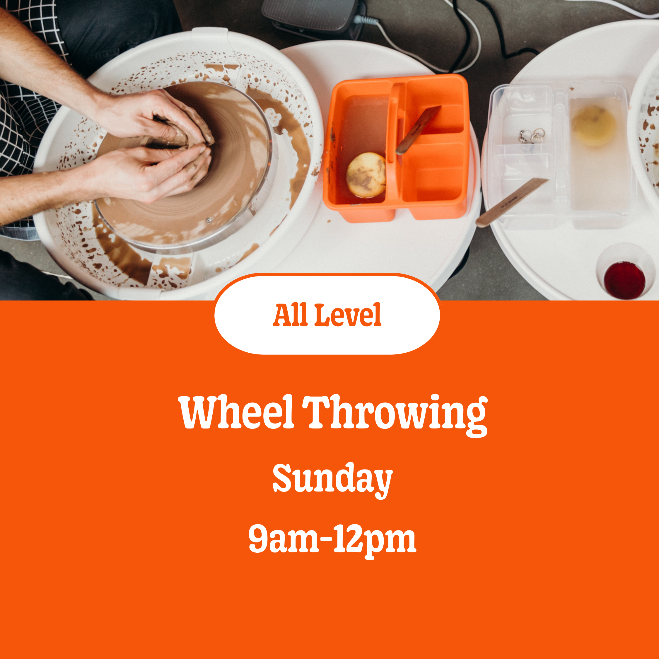 Wheel throwing: 10 wks • Sunday • 9am - 12pm • October 5th - December 14th