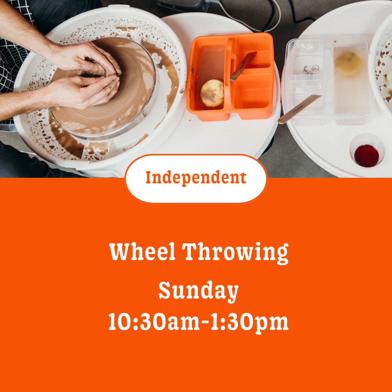 Wheel throwing Independent Study: 12 wks • Sunday • 10:30am - 1:30pm (Intermediate) • January 11th - March 29th