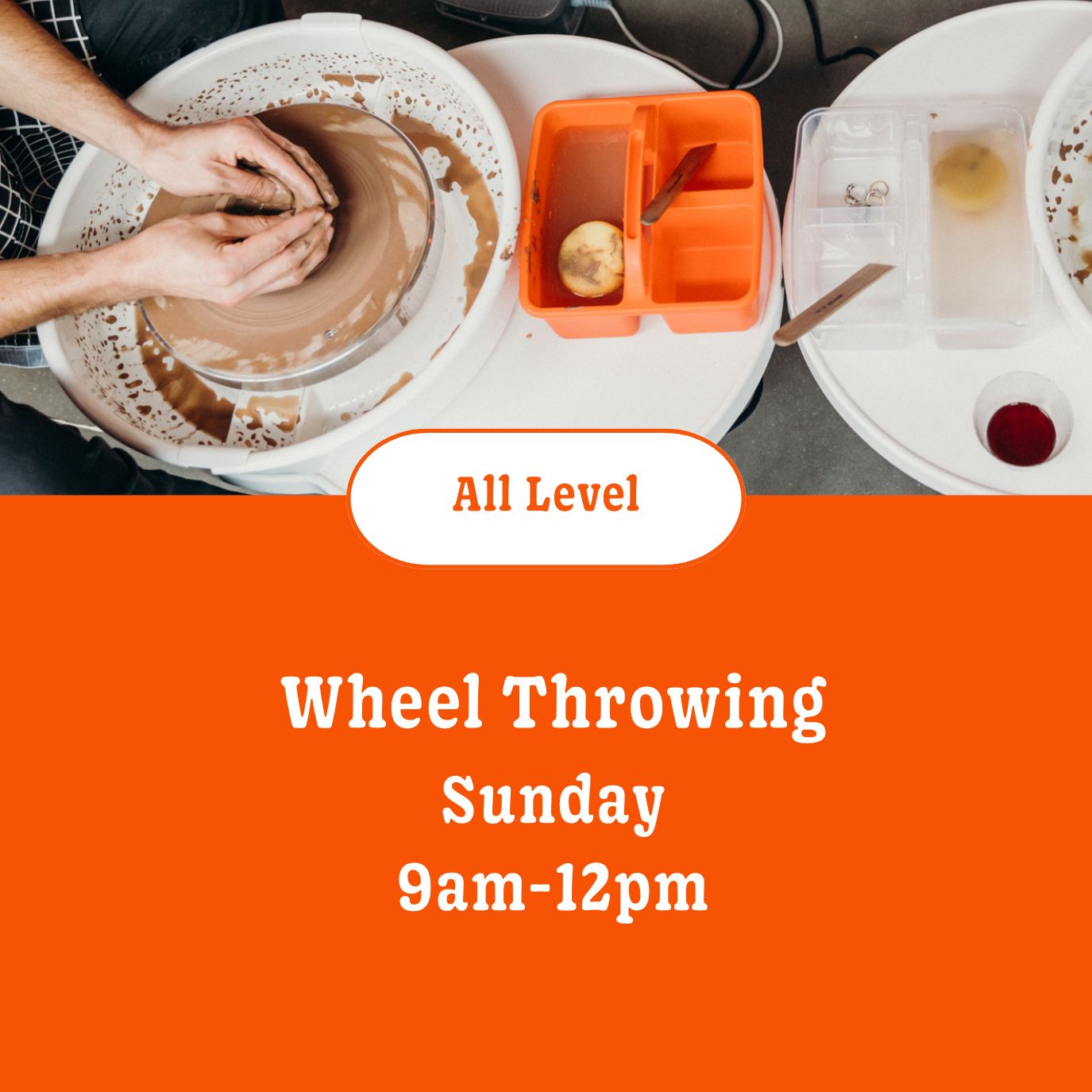 Wheel throwing: 6 wks • Sunday • 9am - 12pm • January 11th - February 15th