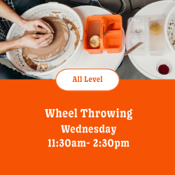 Wheel throwing: 6 wks • Wednesday • 11:30am-2:30pm • July 9th - August 13th